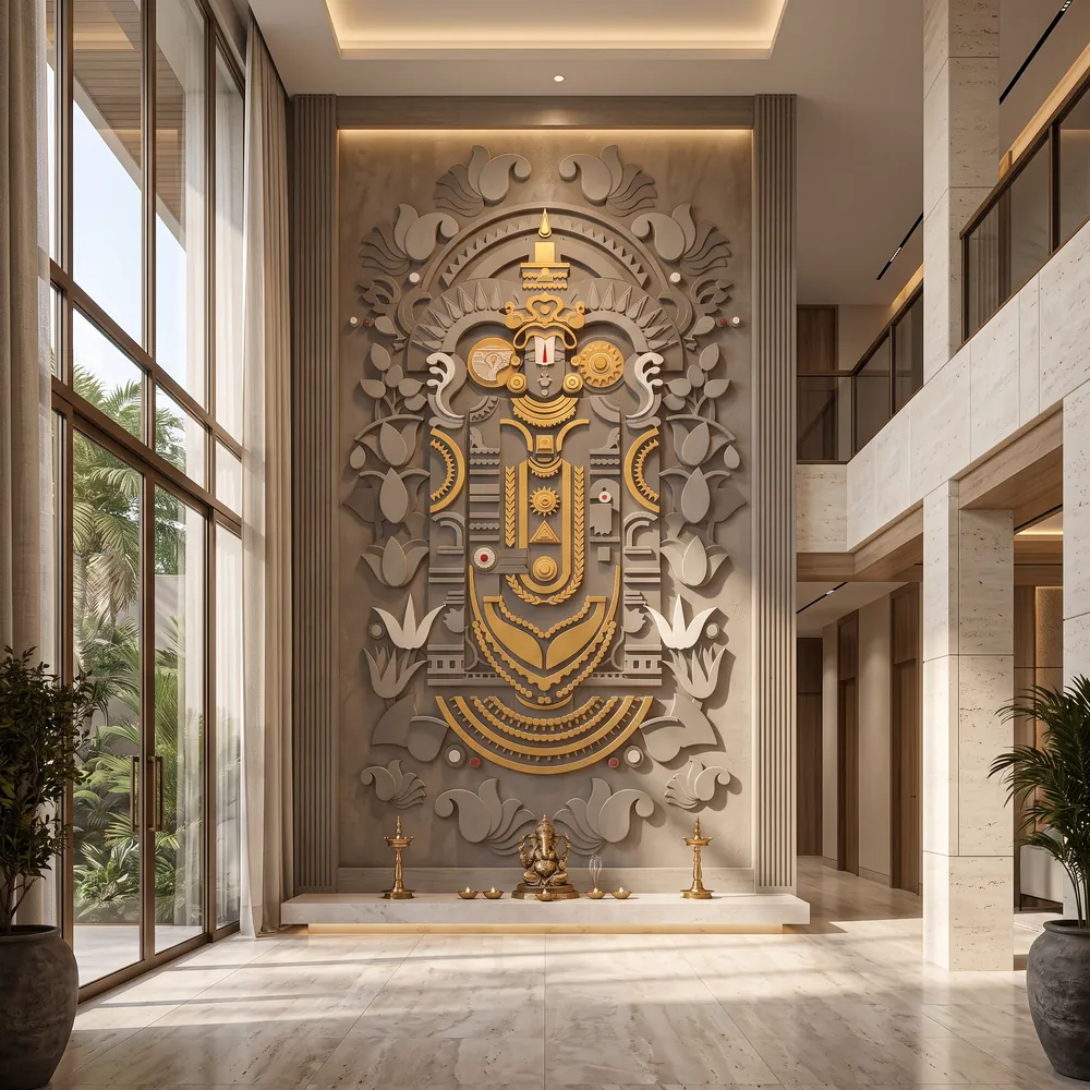 Carved and gilded devotional wall panel, an Avtikes design concept