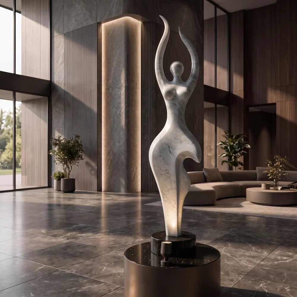 Rising Figure in Indo Carrara Marble
